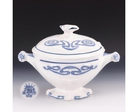 Seltene Jugendstil-Terrine "Isar"    J. Uffrecht &amp; Co., Neuhaldensleben.        Stempelmarke, ab ca. 1894.        Entwurf