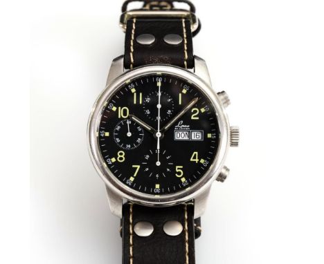             Automatik-Herrenarmbanduhr mit Chronograph    Laco by Lacher.        Sichtboden mit Automatikwerk, Stellkrone, St