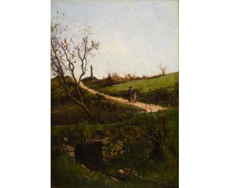                     PUHONNY,             Victor(1838 Prag - 1909 Baden-Baden)    Kinder am Weg    Öl/Leinwand.        Links u