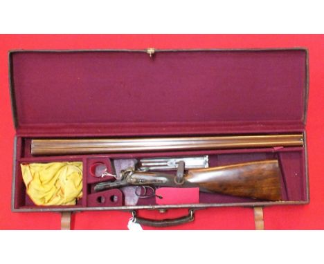 A 16 bore side-by-side hammer shotgun by Thomas Bland of London, this classic English shotgun has 30" Damascus barrels with e