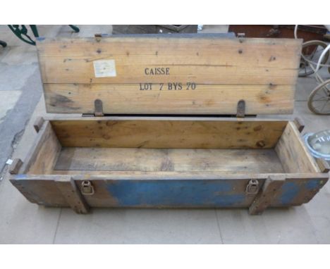 A pine ammunition box 