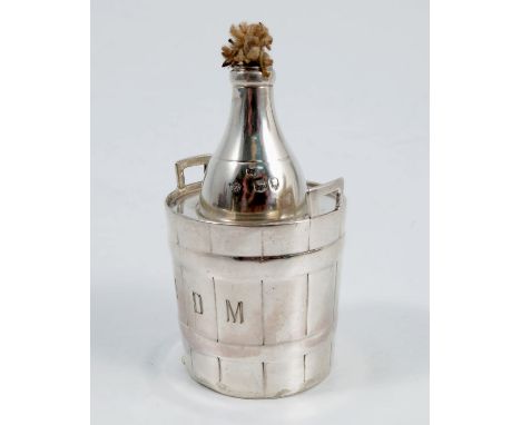 A Victorian silver wick barrel table lighter, London 1895, makers William Hutton &amp; Sons LtdCondition Report:  Hallmark sl