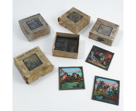 Primus Junior Lecturers' Series coloured lantern slides, three boxed sets, Puss in Boots, in one chapter containing eight sli