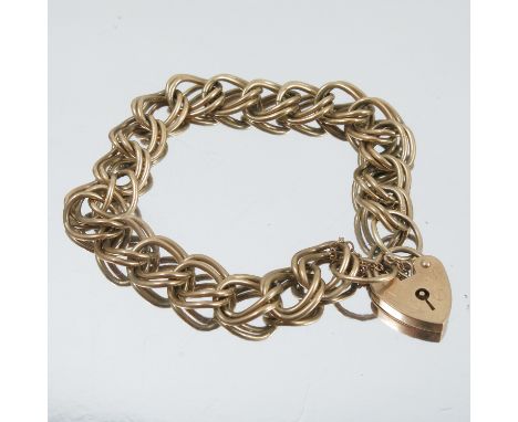 A 9 carat gold bracelet, of double curb links, 18g gross