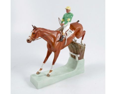 A Royal Worcester model, Over the Sticks, modelled by Doris Lindner, af, height 7.5insCondition Report:  Tail detached but pr