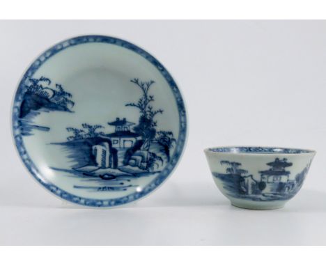 An 18th century Chinese tea bowl and saucer, bearing a Christie's label lot 5058 from the Nanking cargo collectionCondition R
