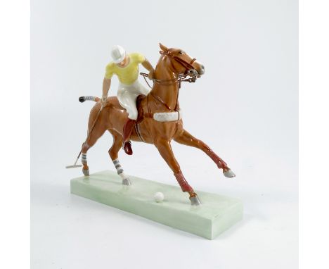 A Royal Worcester model, The Polo Player, modelled by Doris Lindner, model number 3163, dated 1956, af, height 7.25insConditi