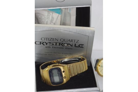 citizen quartz crystron lc watch