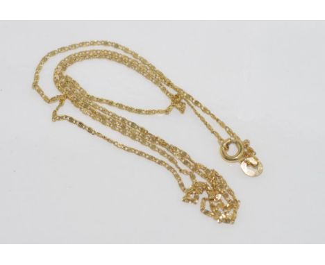 Fine 9ct yellow gold chain weight: approx 1.65 grams, size: approx 50cm length