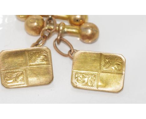 Vintage 15ct yellow gold cufflinks weight: approx 4.2 grams