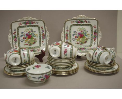 Extensive Paragon "tree of Kashmir" part teaset to include 12 cups & saucers, 10 plates, 2 cake plates, and a sugar bowl