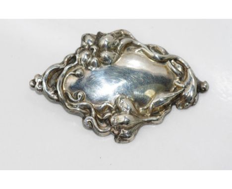 Vintage silver brooch in art nouveau style