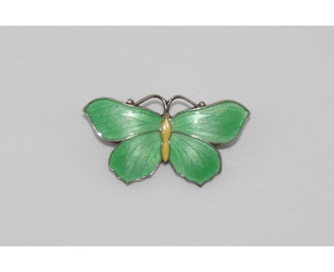 Sterling silver and enamel butterfly marked sterling silver HG on rear