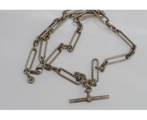 Vintage silver fob chain with t-bar size: approx 51cm length (plus chain and t-bar)