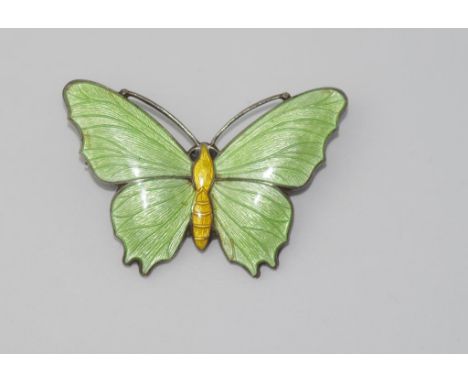 Sterling silver and enamel butterfly marked sterling silver HG on rear