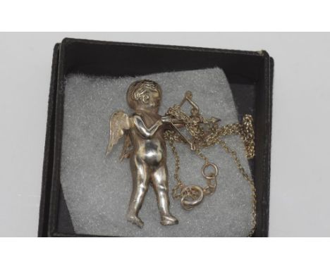 Sterling silver cupid and chain