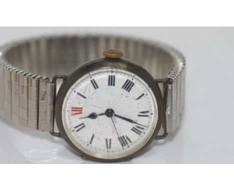 Vintage hallmarked silver Rolex watch with Rolex movement', marked W&D and Rolex, 925, replacement strap, working when tested