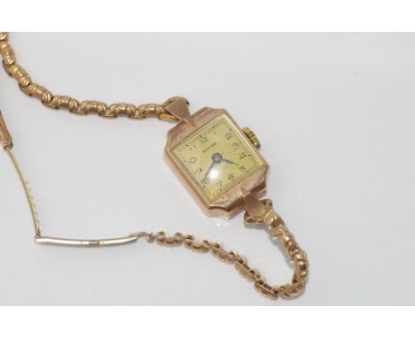 Ladies vintage Civitas watch in 9ct rose gold case marked Handley