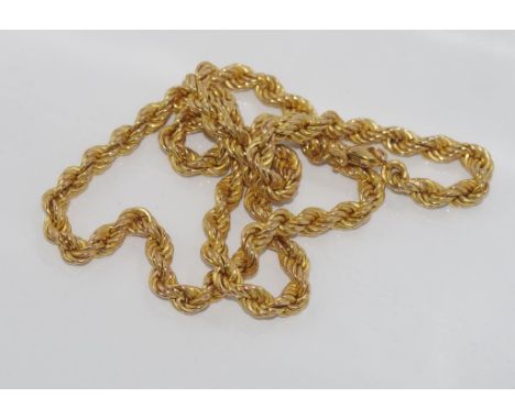 9ct yellow gold twist chain necklace weight: approx 16.9 grams, size: approx 50cm length