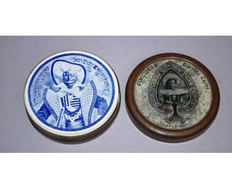 Antique Sutherland's circular coon playing cards in original tin, c1880's
