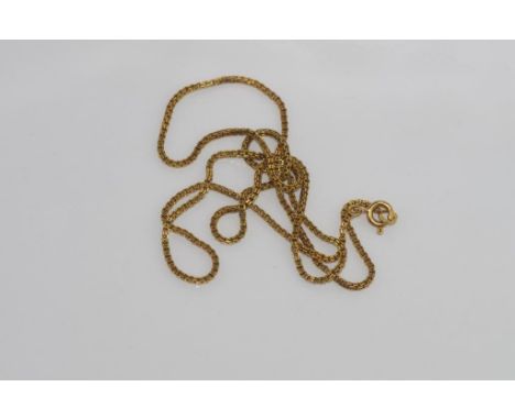 18ct yellow gold box chain weight: approx 6.7 grams, size: approx 51cm length