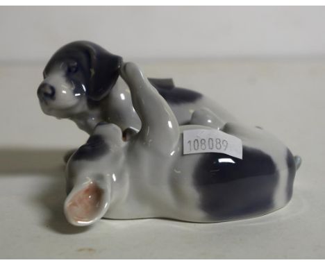 Royal Copenhagen playing puppies figurine No:453, width 10cm approx