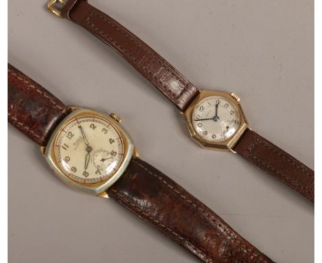 A 9ct gold manual Hefik wristwatch, along with a Rone sportsman's manual wristwatch.
