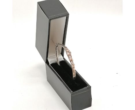 Clogau silver bangle with Welsh gold detail - 11.9g total weight &amp; has distortion 