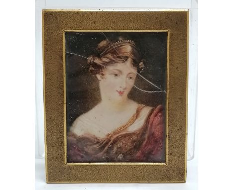 1827 framed portrait miniature with information on reverse given to 'Harriett Spencer from her affectionate sister Julia ? Wh