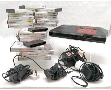 Large collection of 18 SEGA master system games &amp; console to include Wonder boy in Monster Land, Golden Axe, Double Drago