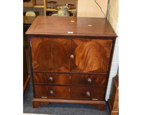 A circa 1800 mahogany and strung commode chest