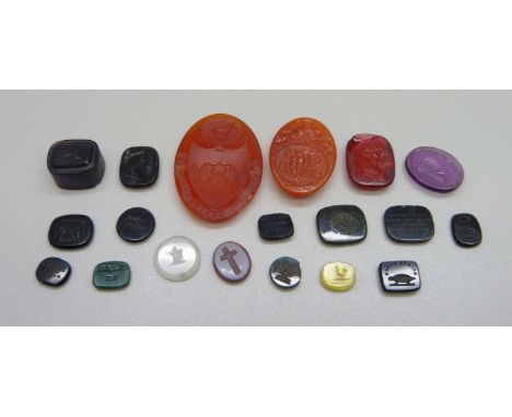 Nineteen antique intaglio seals 