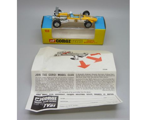A Corgi Toys 159 Cooper-Maserati F/1, boxed, (old shop stock) 