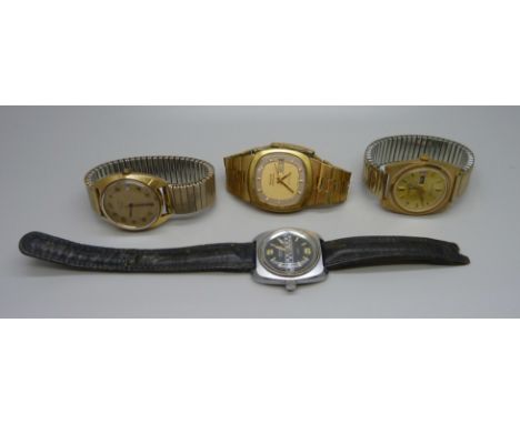 Four wristwatches, Bulova, Sekonda, Timex and Ingersoll 