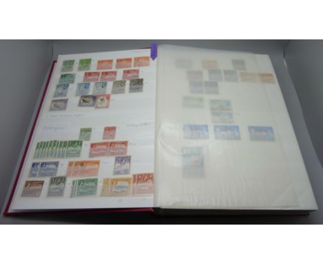 A stamp stock book, 30 pages, British Commonwealth, Queen Victoria to Queen  Elizabeth II, over 1,000 stamps, catalogue value