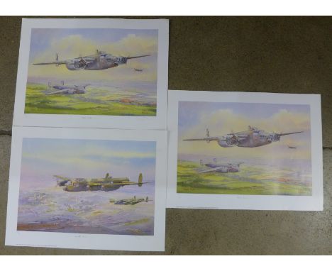 Three KW Burton WWII aeroplane prints 