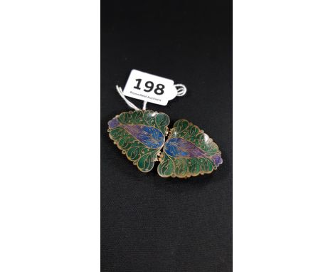 LADIES 1920'S ART DECO ENAMEL PEACOCK FEATHER BELT BUCKLE