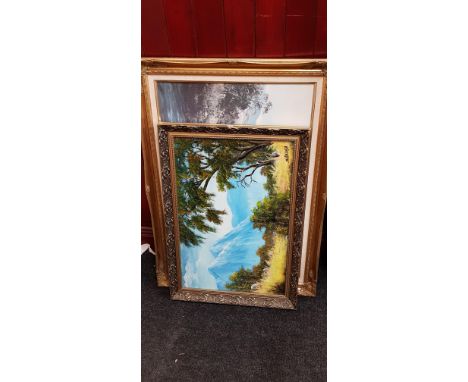 GILT FRAMED FACTORY OIL &amp; DENIS THORNTON PRINT