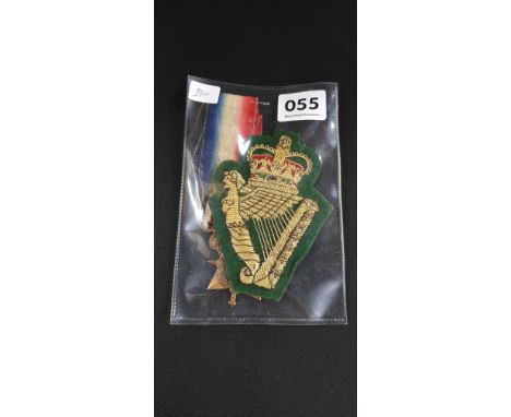 MILITARY PATCH &amp; WORLD WAR 1 MEDAL 41235 L/CPL ALEXANDER ERSKINE R.I.R.F