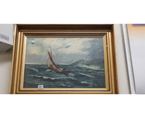 PURDY - GILT FRAMED OIL - SEASCAPE