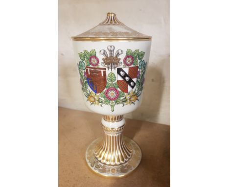 Spode Commemorative Chalice Charles &amp; Diana Spencer Royal Marriage 1981. lid a/f 
