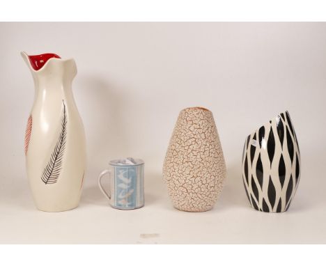 Four ceramic vases to include Burleigh ware, zebrette vase and two similar. Height of tallest 25cm (4) 