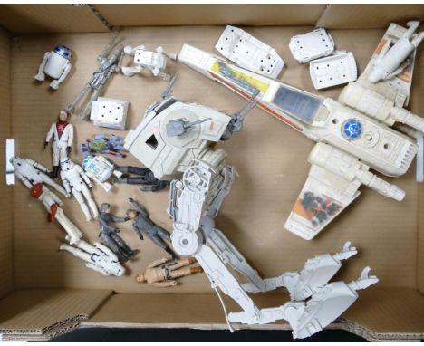 A Collection of Vintage Star Wars Chinese Figures , AT-ST &amp; Kenner X Wing Fighter 