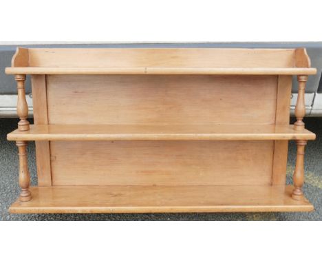 Stripped Light Wood Wall Shelf, length 96cm 