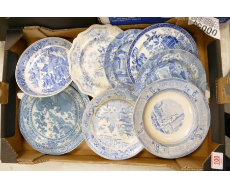 A Collection of early Copeland |Spode Bluer &amp; White &amp; similar plates 