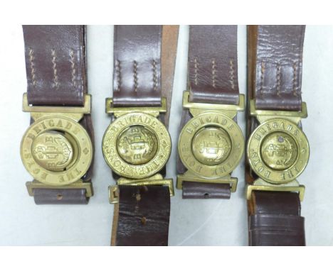 A collection of 4 Vintage Boys Brigade leather belts. 
