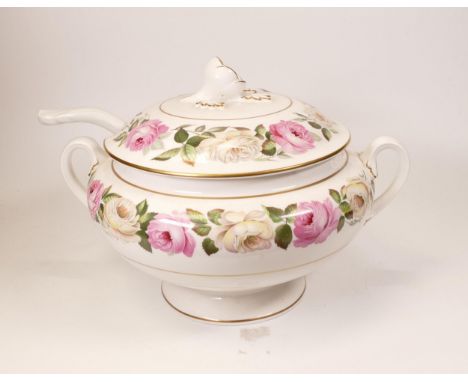 Royal Worcester Royal Garden Elgar large tureen with ladle . Height 24cm 