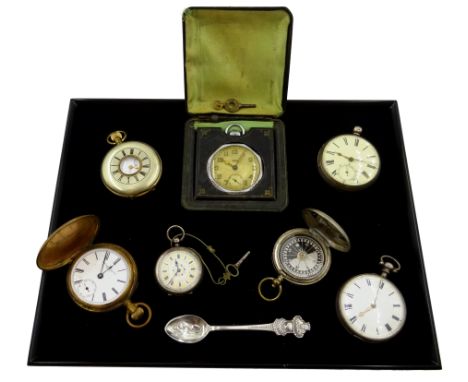 George IV silver pocket watch, London 1820, WWI compass inscribed on back case Sherwood & Co. No.62501, 1916, Victorian silve