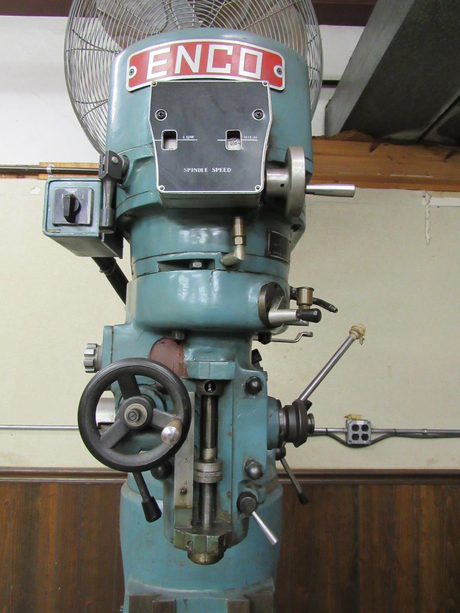 Enco Variable Speed Vertical Knee Mill with 9'' x 42'' Table, R8