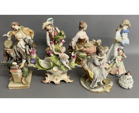 Various ceramic figures including Royal Doulton&nbsp; HN 1679, Capodimonte, Nao etc